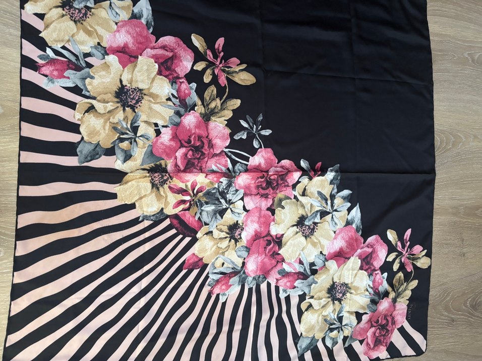 Kadın Pembe Çiçekli Drapeli Şal - Görsel 2