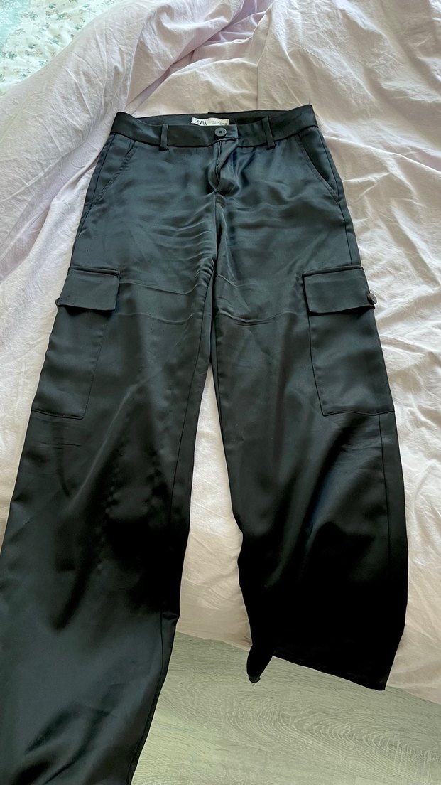 zara siyah saten pantolon - Görsel 3