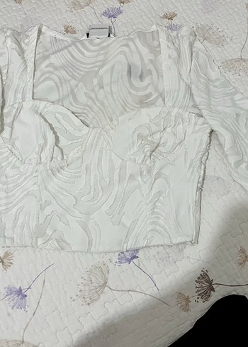 stradivarius bluz transparan detayli - Görsel 2