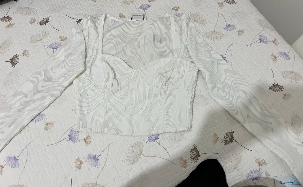 stradivarius bluz transparan detayli - Görsel 2