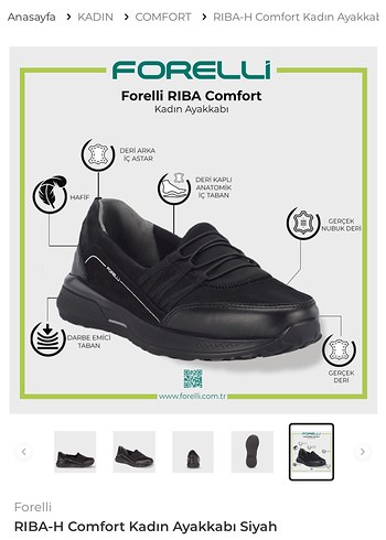 Forelli RIBA-H Siyah Kadın Spor Ayakkabı