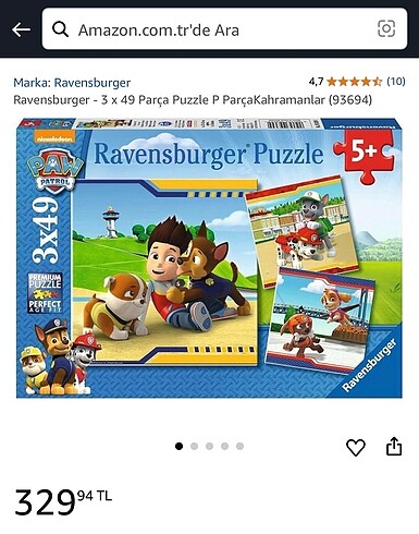  Beden Renk Ravensburger puzzle 3x49 +5