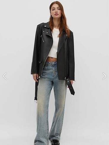 Stradivarius Stradivarius siyah deri ceket