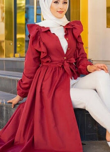 Tesettür elbise #Firfirli elbise #Fırfırlı - Görsel 5