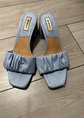 Mavi Tokalı Blok Topuklu Kadın Terlik - Görsel 2