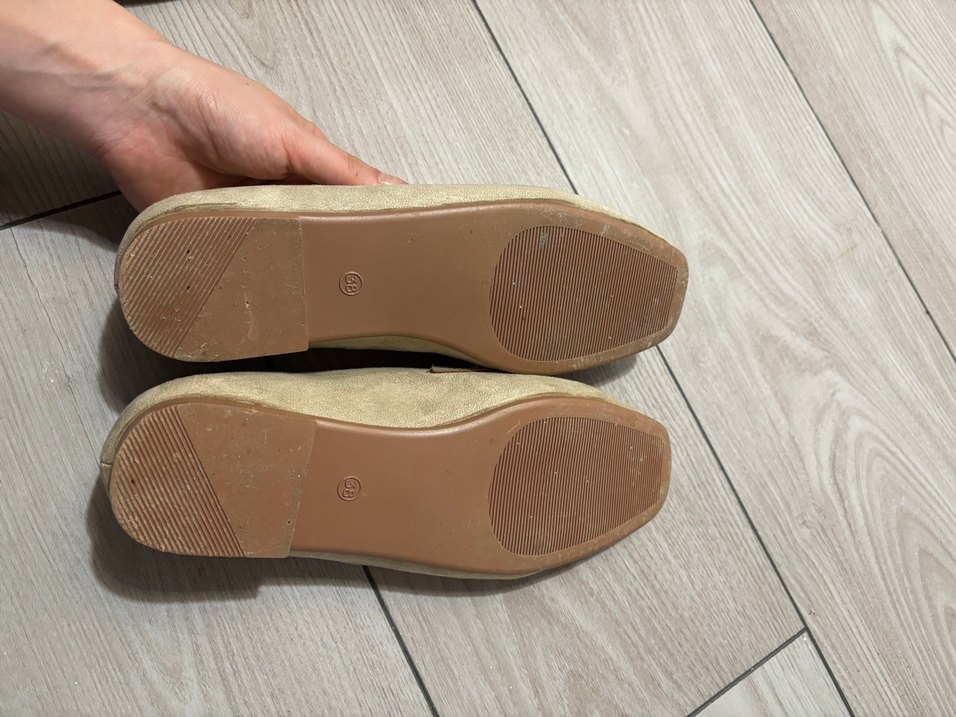 Bej Süet Taşlı Kadın Babet - Görsel 3