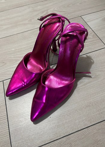 Pembe Parlak Stiletto Topuklu Kadın Ayakkabı - Görsel 2
