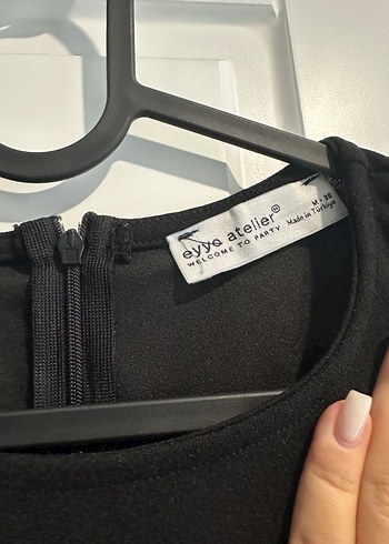 m Beden siyah Renk Eyyo Siyah Yırtmaçlı Maxi Boy elbise