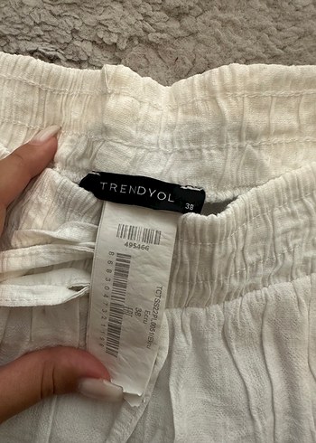 Trendyol & Milla Trendyolmilla Beyaz Keten Kadın Pantolon