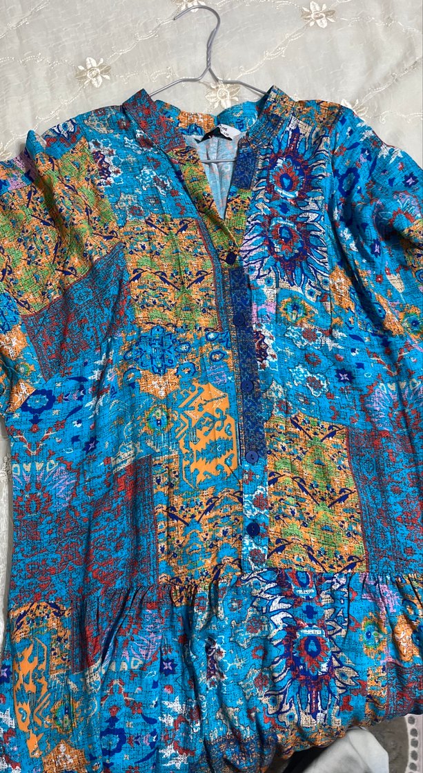 Bohem Renkli Uzun Elbise - Görsel 3