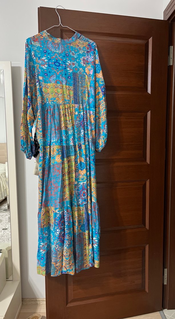 Bohem Renkli Uzun Elbise - Görsel 2