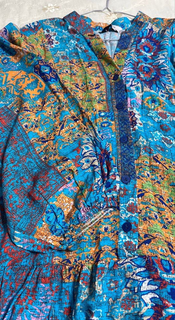 Bohem Renkli Uzun Elbise - Görsel 4