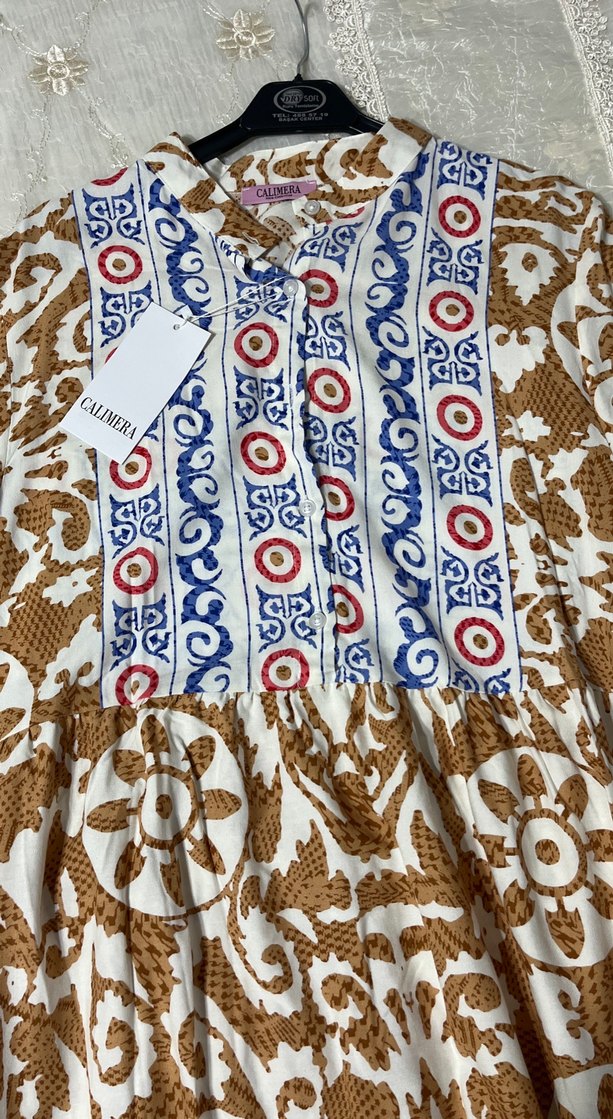 Bohem Çok Renkli Uzun Kollu Elbise - Görsel 3