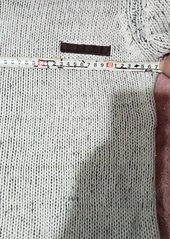 Beyaz siyahOversize Triko Kadın Kazak - Görsel 2