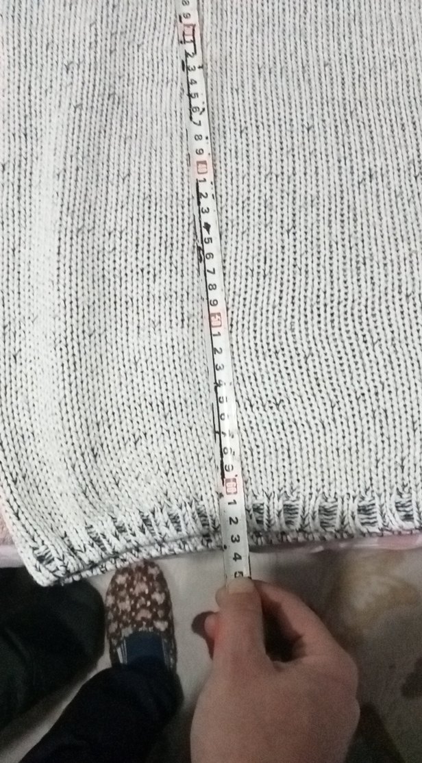 Beyaz siyahOversize Triko Kadın Kazak - Görsel 3