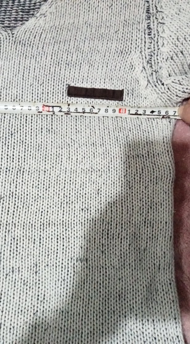 Beyaz siyahOversize Triko Kadın Kazak - Görsel 2