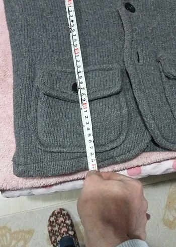 Düğmeli Gri Erkek Triko Ceket - Görsel 3