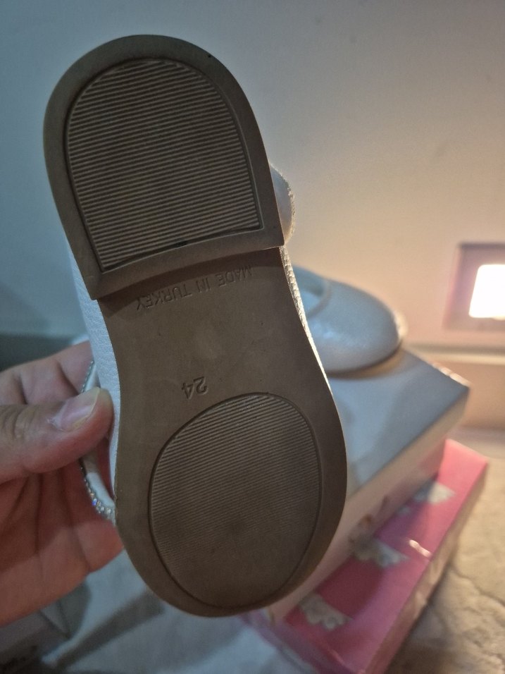 Kız Çocuk Beyaz Taşlı Babet Ayakkabı - Görsel 3