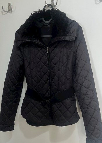 Zara Siyah Kürklü Kadın Kışlık Mont - Görsel 2