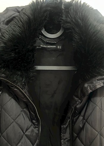 Zara Siyah Kürklü Kadın Kışlık Mont - Görsel 7