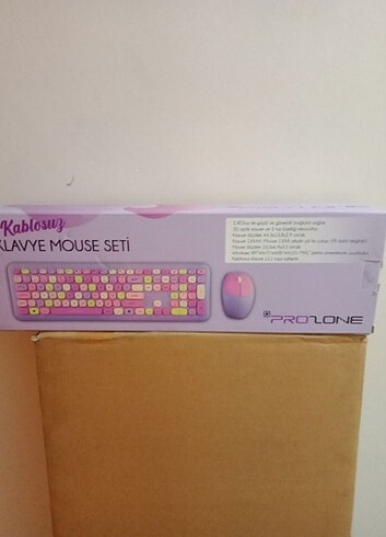 Kablosuz klavye mouse set renkli