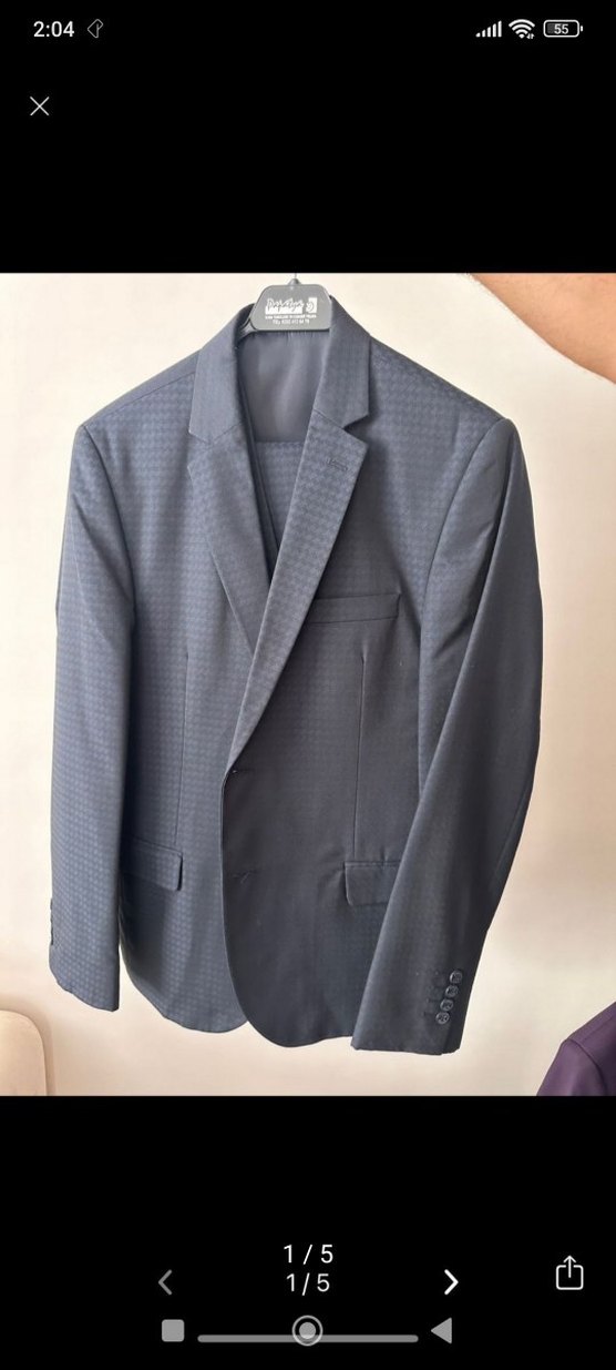 Gri Modern Klasik Erkek Takım Elbise Ceket - Görsel 3