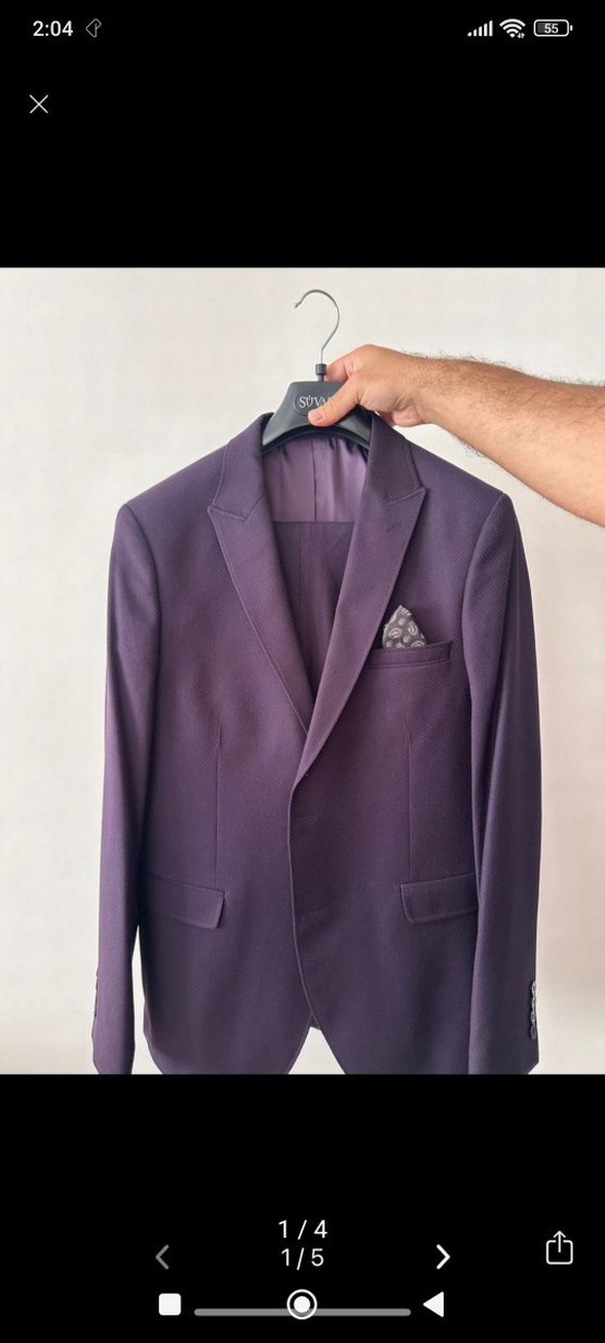 Gri Modern Klasik Erkek Takım Elbise Ceket - Görsel 2