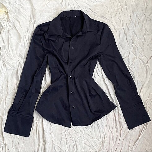 Y2K Vintage Slim Fitted Saten Gömlek