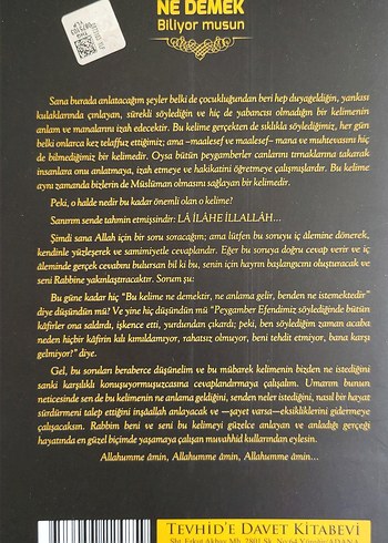 Lâ ilâhe illallâh Ne Demek Kitabı