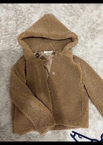 H&M Kahverengi Peluş Kısa Kadın Ceket peluş mont H&M