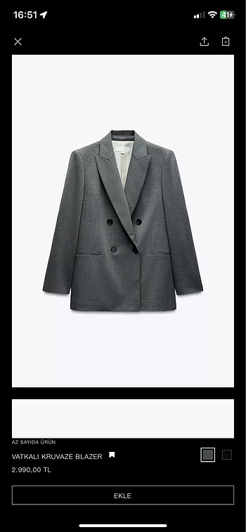 m Beden zara blazer ceket