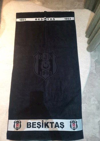 Beşiktaş Baskılı Siyah Erkek Plaj Havlusu