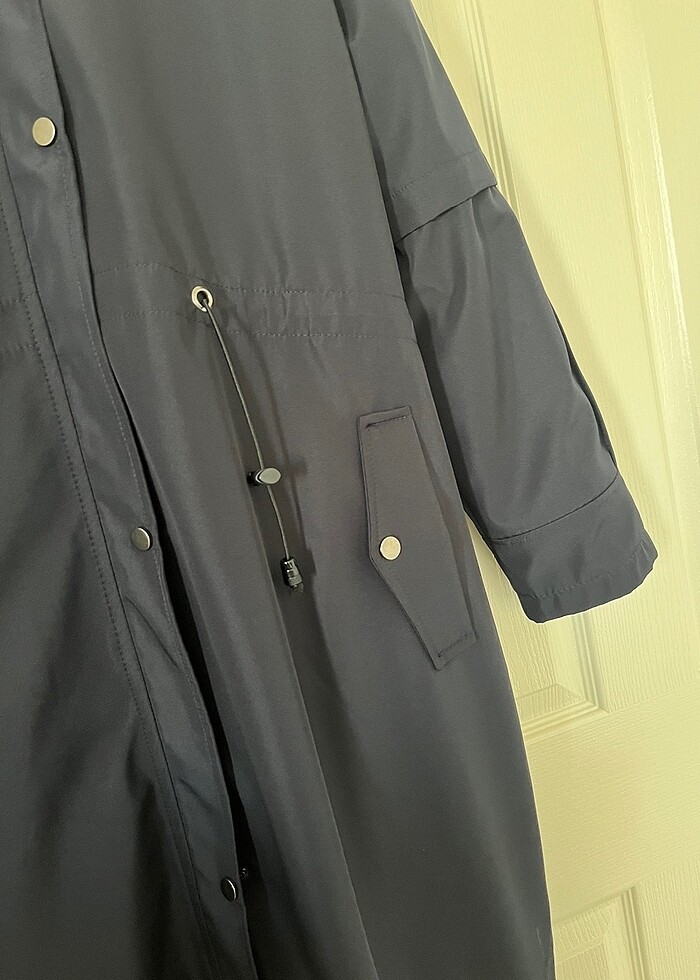 Lacivert içi kürklü pardesü - Görsel 5