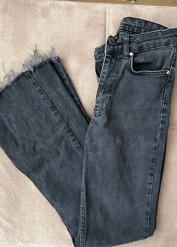 Gri Normal Boy Kadın Denim Pantolon