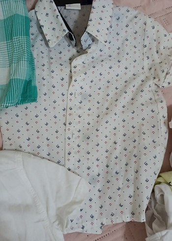 Beyaz Kısa Kollu Pamuklu Erkek Gömlek - Görsel 4