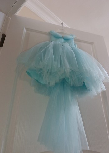 Kız Çocuk Turkuaz Straplez Abiye Elbise - Görsel 8