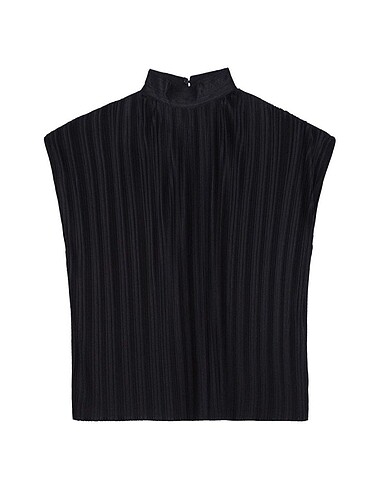 Massimo Dutti Pileli Siyah Bluz