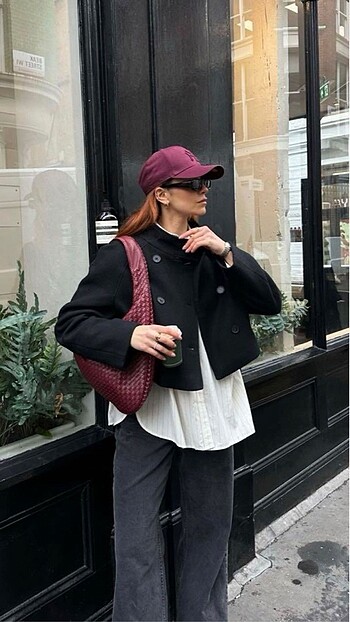 Zara Manteco Premium Yün Crop Kaban