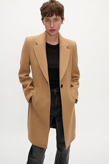 Zara Zara Camel Yün Kaban Zara
