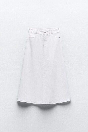 Zara Zw Collection Beyaz Denim Çan Etek