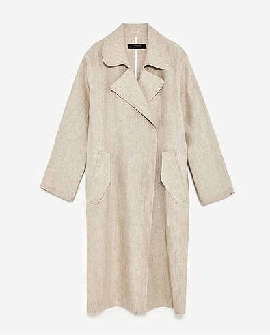Zara Keten Bej Trech Coat