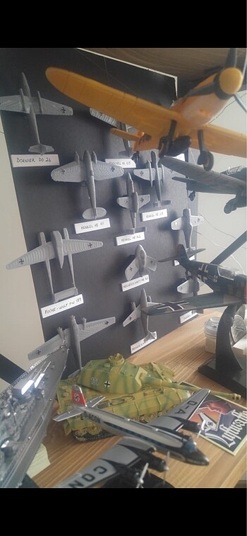 Askeri araç uçak tank model koleksiyon