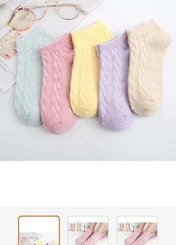 Diğer Enika Moda Socks 5 çift ters Örgü pastel renkler şık tasarım çor