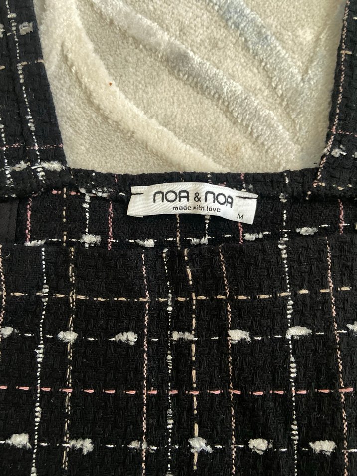 Kadın Siyah Kareli Mini Tulum - Görsel 3