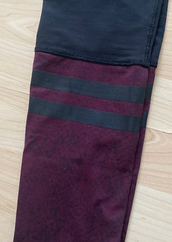 xs Beden Bordo Siyah Spor Kadın Tayt
