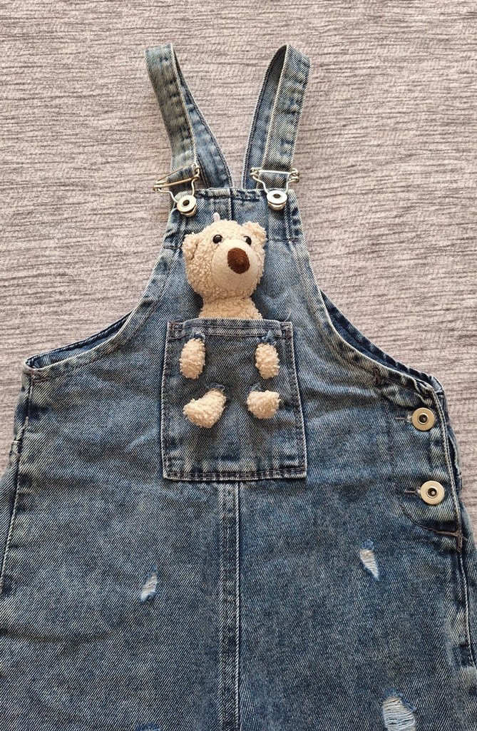 Kız Çocuk Kot Slopet Tulum - Görsel 3