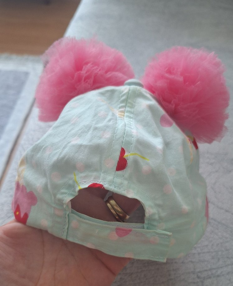 Pembe Fırfırlı Baskılı Şapka - Görsel 4