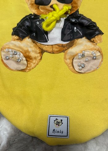 Sarı Baskılı Peluş Detaylı Köpek Kıyafeti - Görsel 2