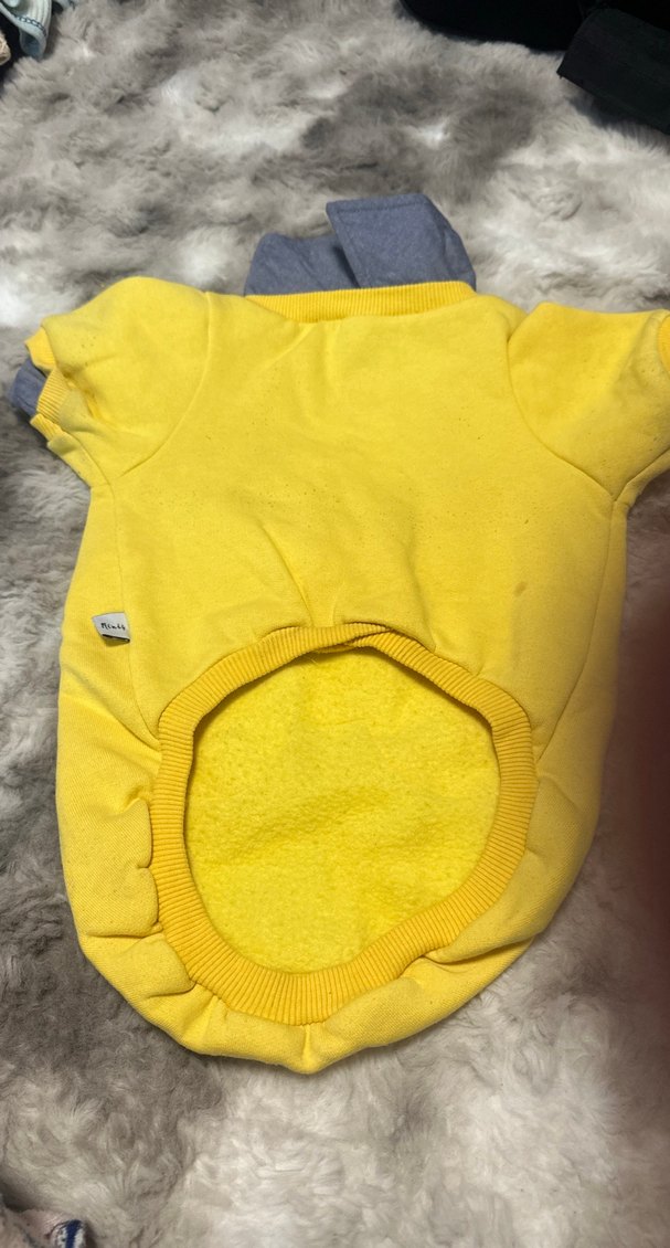 Sarı Baskılı Peluş Detaylı Köpek Kıyafeti - Görsel 3