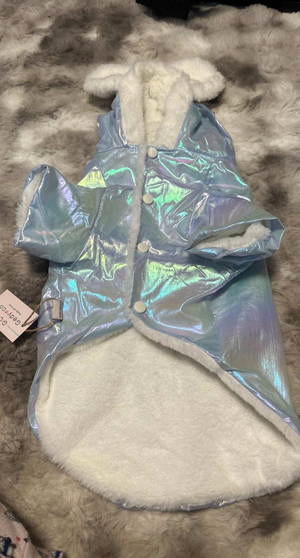 Çok şık kapşonlu içi kürklü köpek montu - Görsel 4